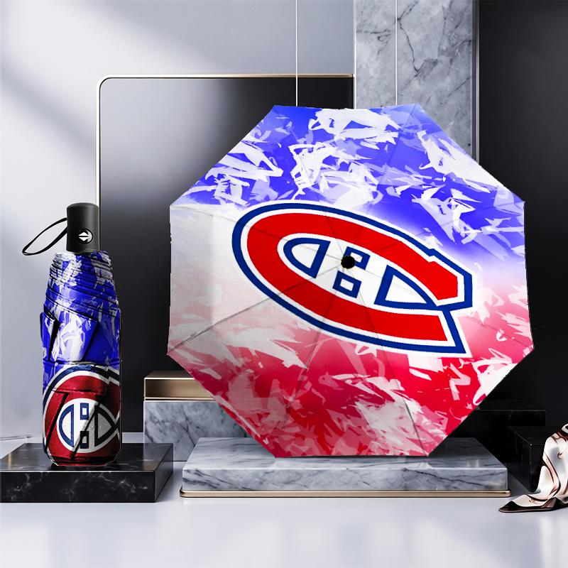 Montreal Canadi-ens Hockey Team Umbrella Folding umbrella, automatic umbrella 8-Frame for Travel, camping Use Gift for Halloween Christmas