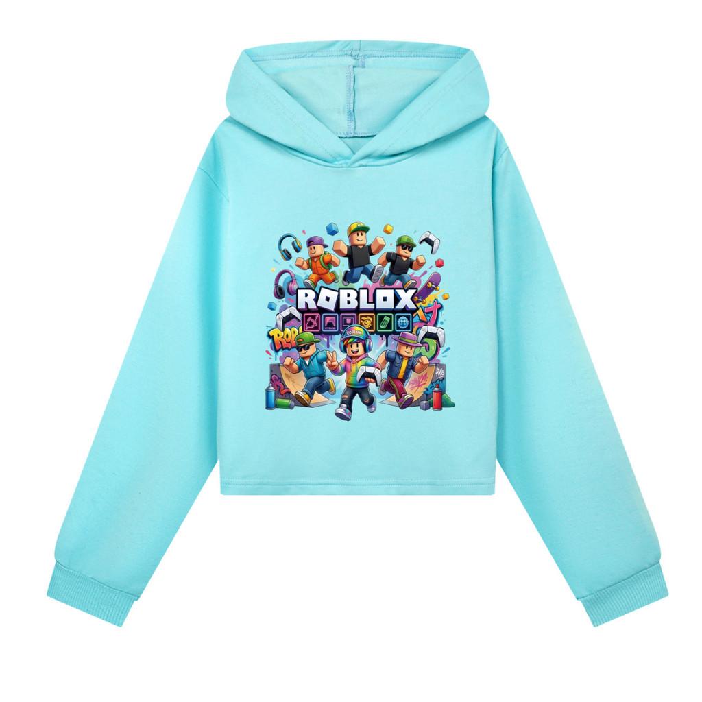 5573 Kids Girls Roblox Printed Casual Outerwear Long Sleeves Hoodies Top