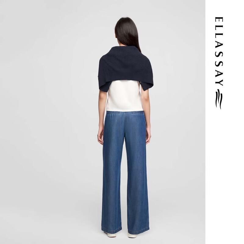 ELLASSAY Women's Lyocell Wide-Leg Jeans