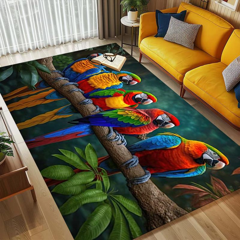 Parrot Party Living Room Nonslip Area Rug Soft Carpet For Bedroom Game Playroom Sofa Office Home Decor Doormat Christmas Gift C9301776