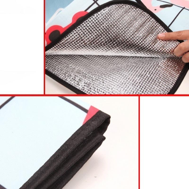 Vintage Print Picnic Blanket Waterproof Outdoor Camping Mat Carry Strap Foldable Travel Rug for Beach Park