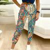 Summer Ladies Cashew Paisley Printed Sweatpants Loose Fit Drawstring Joggers Elastic Cuff Daily Casual Pants