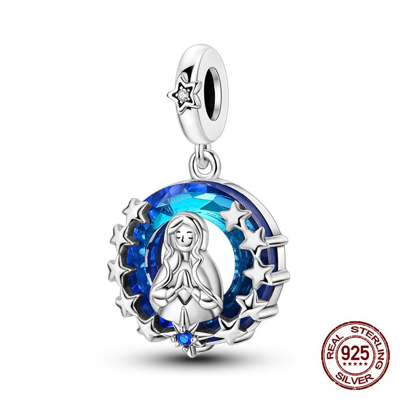 New Copper Pigeon Lotus Sun Moon Stars Shining Glass Charms Beads Fit Original Bracelets Fine Diy Jewelry Gifts