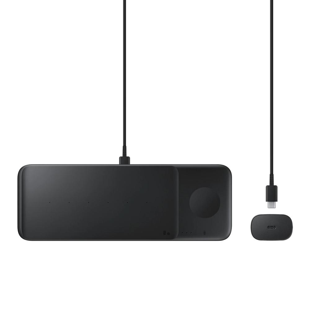 Stazione di ricarica TRIO per telefoni Galaxy Watch cuffie TWS cavo USBC nero