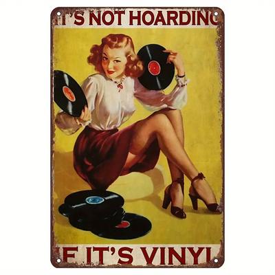 Wetterbeständiges Metallschild für Vinyl-Sammler - Vorgebohrte Löcher Stahlblech - Retro Deko "Es ist kein Hamstern"