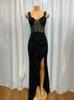 Hot-selling European and American style suspender low-cut dress, sequined split-ended halter skirt, sexy slim-fitting long dress