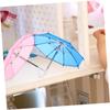 VICASKY Miniature Umbrellas, 1/12 Scale, Set of 2, Cute Toys for Kids, Fabric and Alloy Decor, Foldable, Dollhouse Decoration, Photography Prop