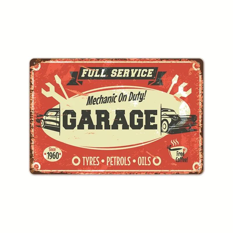 Garage Car Signs Vintage Metal Tin Sign Decor Repairing Car Tools Decorative Wall Plate Iron Crafts Tinplate Poster Rust Plaq