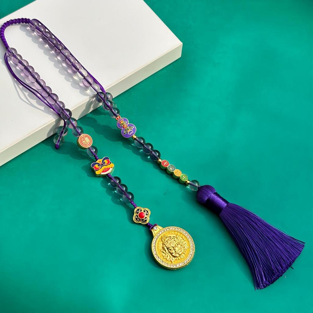 Retro Anhänger aus Gold-Sand-Legierung im chinesischen Stil zur Dekoration des Autorückspiegels