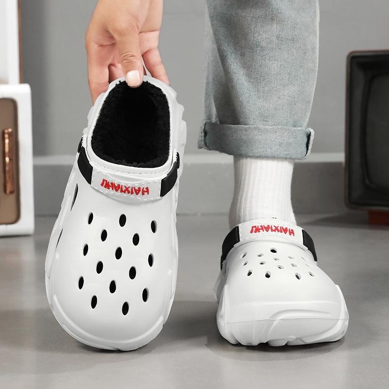 Mode Hausschuhe Zuhause Flauschig Klobig Plateau Clogs Sandalen Herren Damen Winter Weich Dicke Sohle Gartenschuhe Pantoletten Rutschfest Eva Hausschuhe