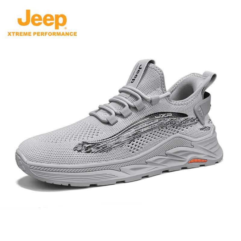 Jeep Men s Breathable Flyknit Casual Sports Running Shoes 42