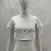 Spring and summer women's short round neck characteristic sexy exposed navel street T-shirt