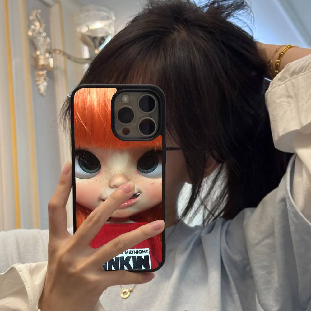 Japanese Korean Retro Doll Dark Baby Artist Black Hard Plastic Phone Case For Iphone 17 Air 16 15 14 13 12 11 Pro Max PC TPU