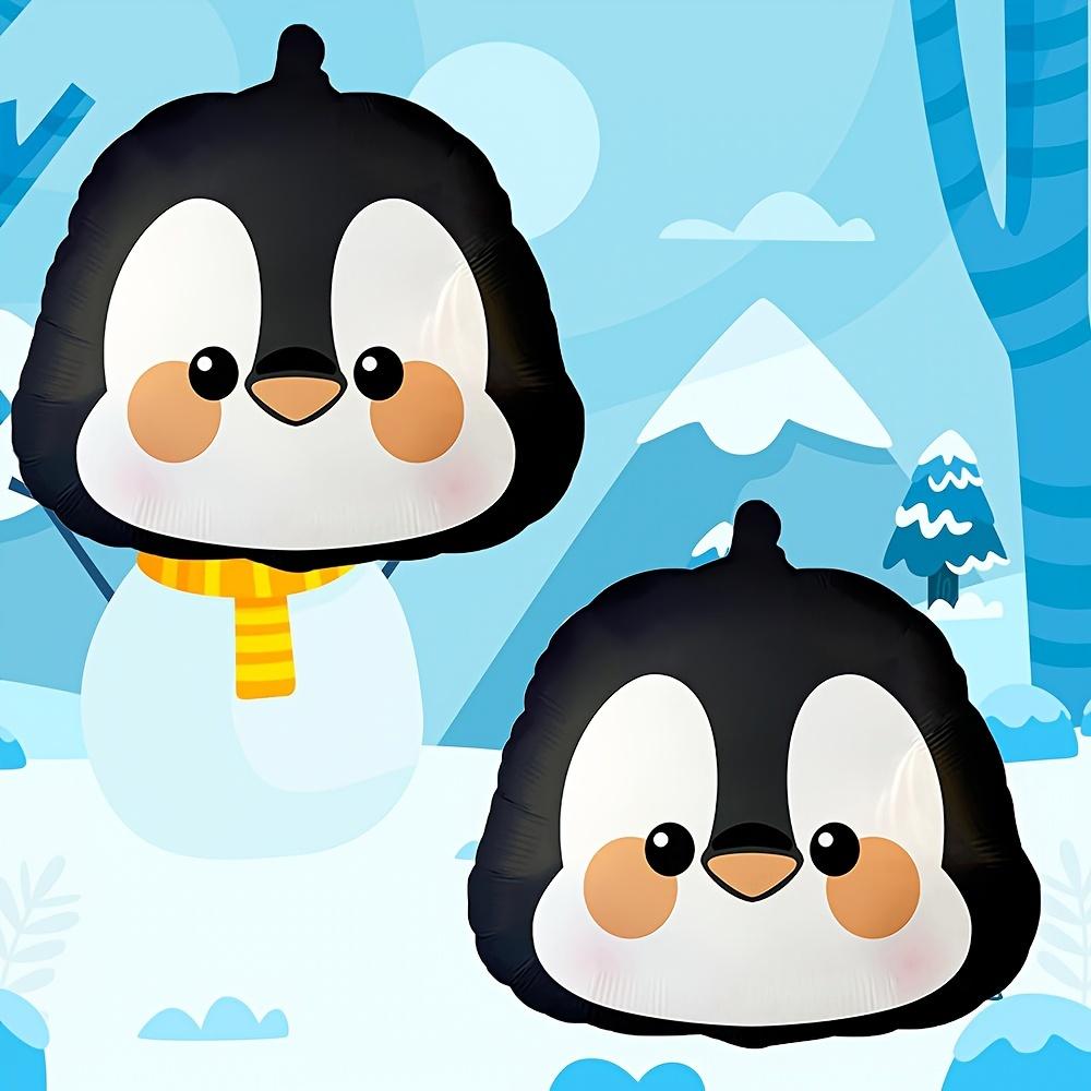 6-Pack of Penguin Head Foil Balloons Suitable for Birthday Parties and Animal-Themed Party Decorations