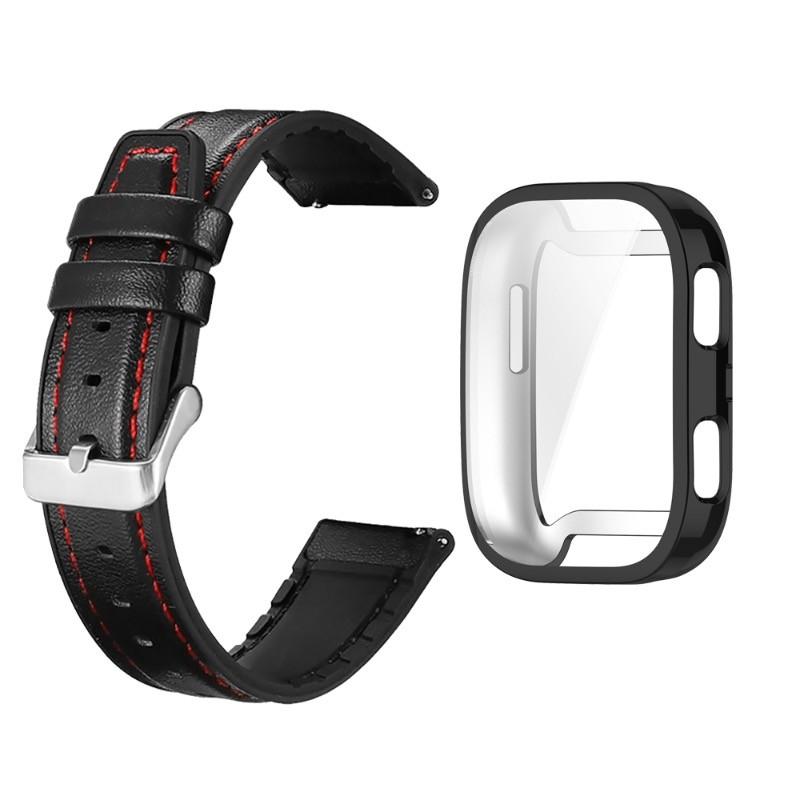 Leather+Silicone Band Watchband with TPU Soft Shell for Huami Amazfit Bip 6 Bip5 Bip 5 Unity