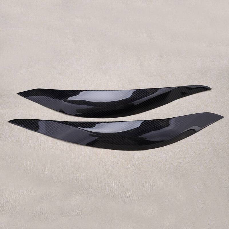 1 Pair Headlight Eyebrow Eyelid Cover Trim Fit For Subaru Impreza WRX STI 11th 2015 2016 2017 2018   Carbon Fiber