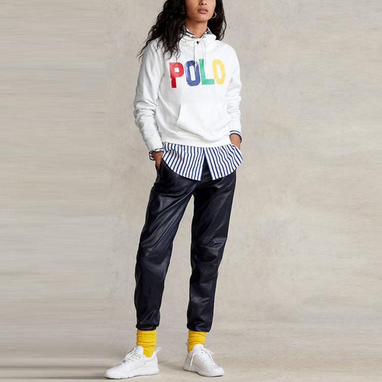 Polo Ralph Lauren SS22 Jednobarevná mikina z fleecu s logem Dámská mikina Bílá WMPOKNINFB20216-100