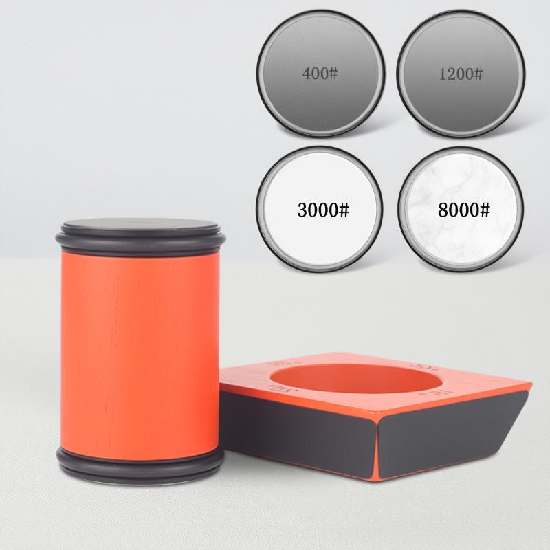 Rolling Blade Sharpener Set 15/18/20/22° Four Angles Non-slip Base Diamond Grinding Disc Jade Fine Sharpening Kitchen Sharpenin