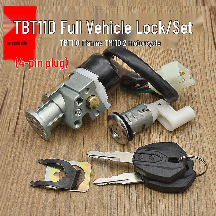 Motorcycle TBT110 Complete Ignition & Lock Set with Keys for Moped Tianma