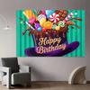 2D Sweet Lollipop & Chocolate Background for Candy Themed Birthday Photoshoot