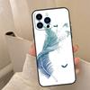 Feather Phone Case For iPhone 16 15 14 13 11 12 17 Pro Max mini 15 16 Plus 16e 17 Air Cover Coque