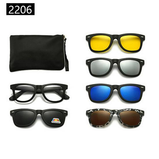 Cross-border TR90 Sunglasses Set: 1 Frame, 5 Polarized Lenses, Unisex, Trendy Driving with Pouch