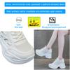 Koznoy 9cm Air Mesh Microfiber Genuine Leather Summer Platform Sneakers Vulcanize Breathable High Brand Casual Women Shoes Lady