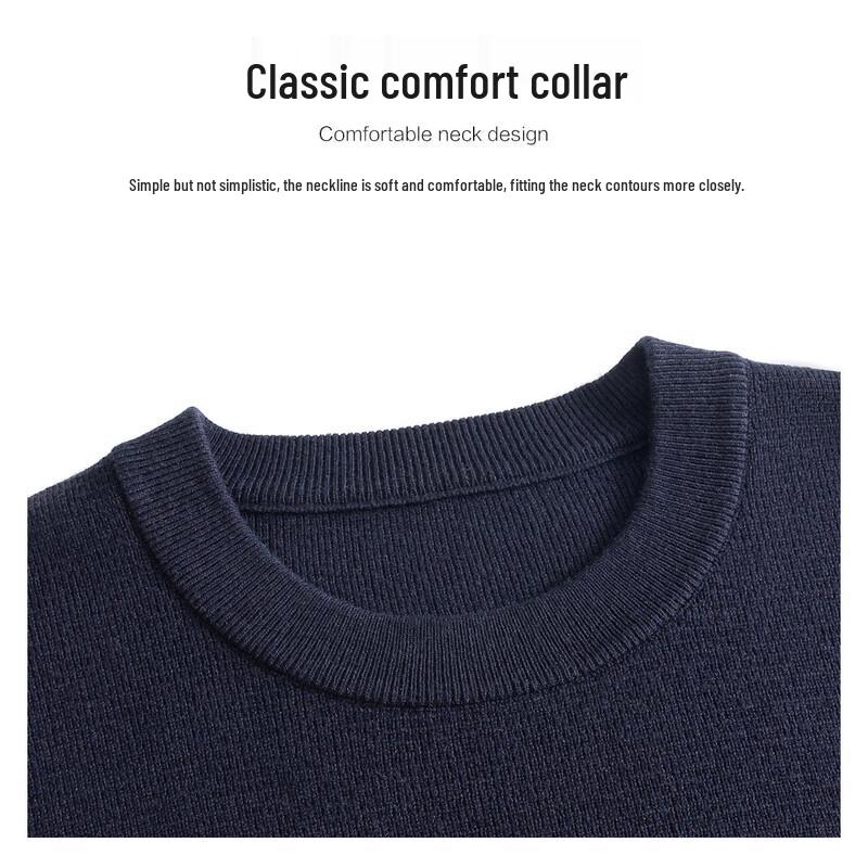 Luotz Men's Thick Winter Round Neck Wool & Cashmere Sweater