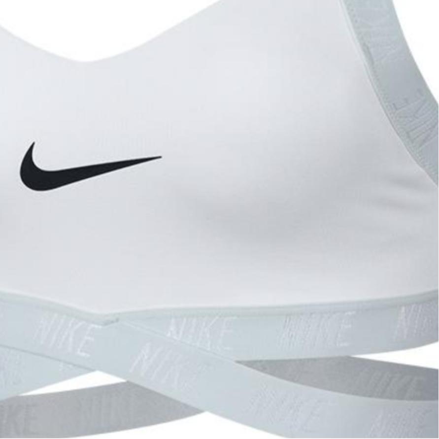 Nike Classic Swoosh Futura Printed Logo Sports Bra Women Sports Bra White AQ0919-100