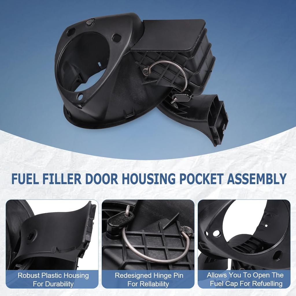 JDMSPEED New Fuel Filler Gas Cap Door Lid Housing 4L3Z9927936BA Replacement For Ford F-150 2004-2008
