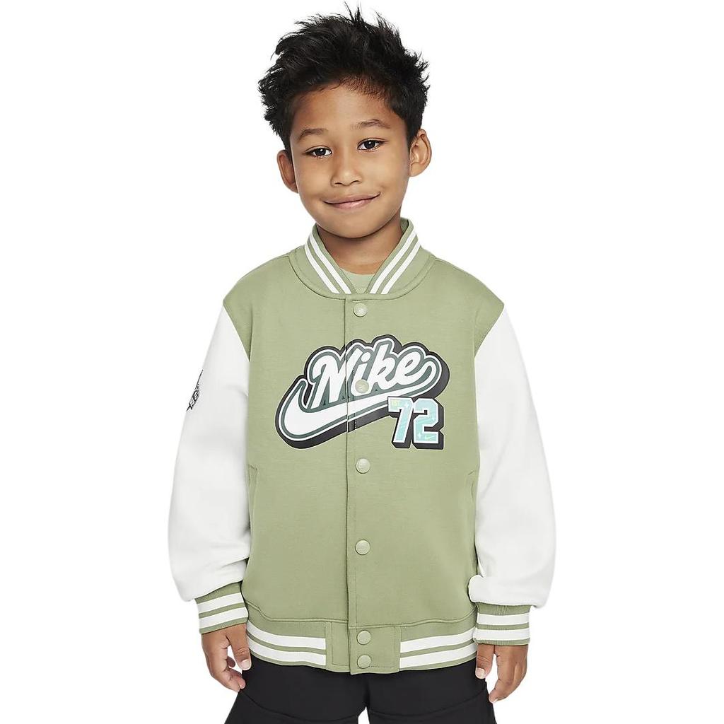 Nike Jacket College Style Baseball Knit Single-Breasted Kids Jackets Oil-Green HQ7953-386