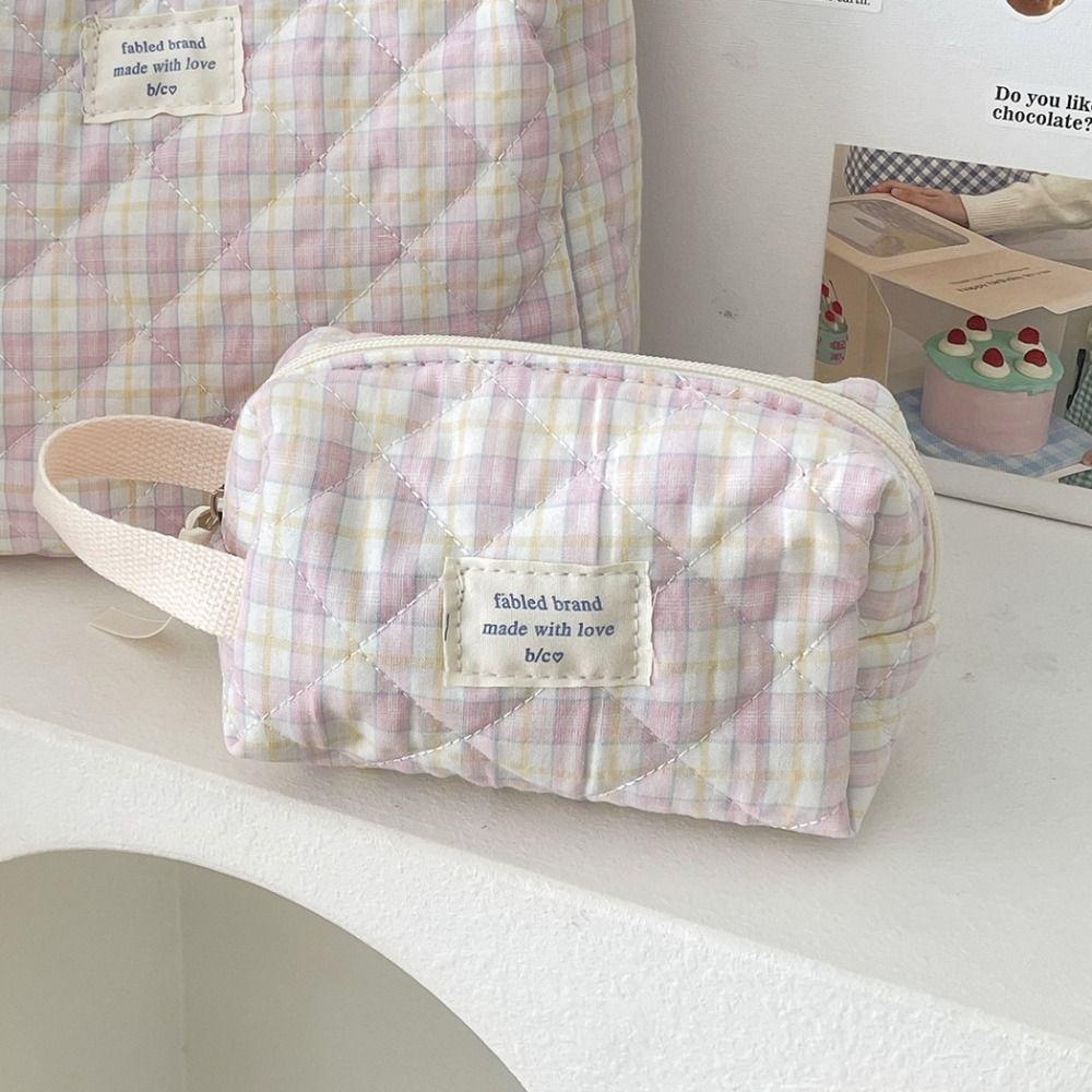 Cotton Cloth Cosmetic Pouch with Handle Travel Storage Bags Fashion Toiletry Bag  Travel