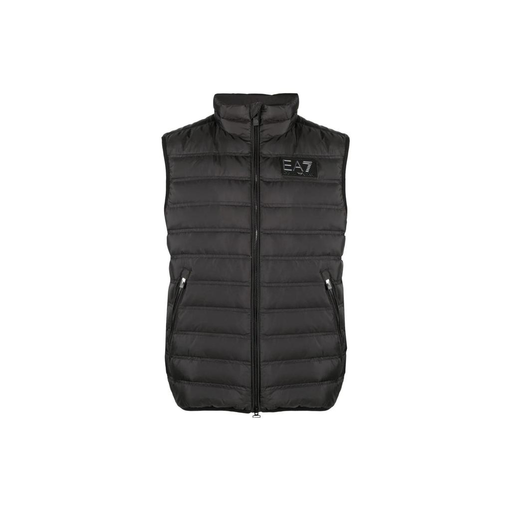 Emporio Armani EA7 Solid Color Logo Label Casual Stand Collar Vest Down Jacket Men Vests Black 6RPQ02-PN5ZZ-1200