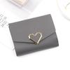 Heart-Shaped Tri-Fold Metal Wallet - Elegant & Versatile Women's Accessory