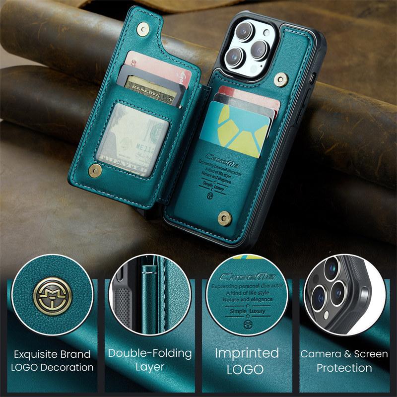 Flip Leather Phone Case For iPhone 17 Pro Max 16E 16 Plus 15 14 13 12 11 X XS XR SE 2022 Samsung S25 FE S24 Ultra S23 S22 S21 Wallet Card Back Cover