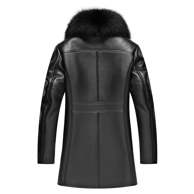 Chaqueta de piel nueva todo en uno para hombre, chaqueta de piel auténtica de zorro de longitud media, abrigo de piel para hombre