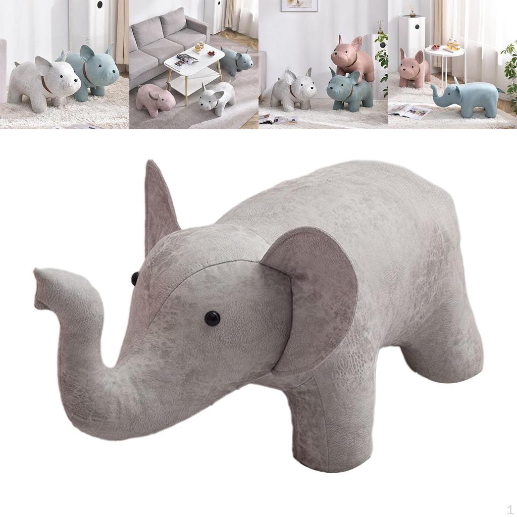 Ottoman Footrest with Stylish Wooden Legs