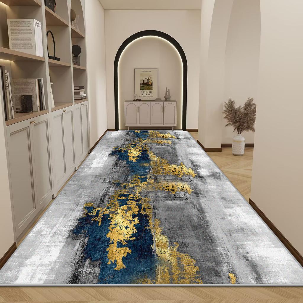 Nordic Luxury Hallway Long Rugs Stair Mat Hotel Floor Mats Abstract Carpet for Living Room Kitchen Corridor Mat Tapis Alfombra