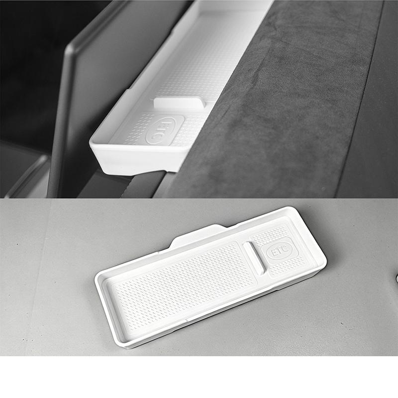 For Tesla Model YL 2025-2027 Silicone ETC Storage Box with Bracket Paper Towel Storage Box Automobile Modification Supplies