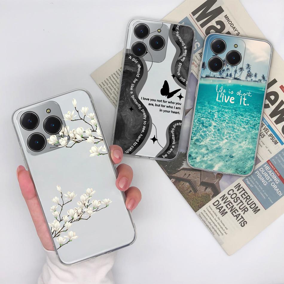 Simple Creative Case For Realme C63 C61 Transparent Back Cover For Realme C 61 C 63 Soft Slim Silicone Shockproof Funda Bumper