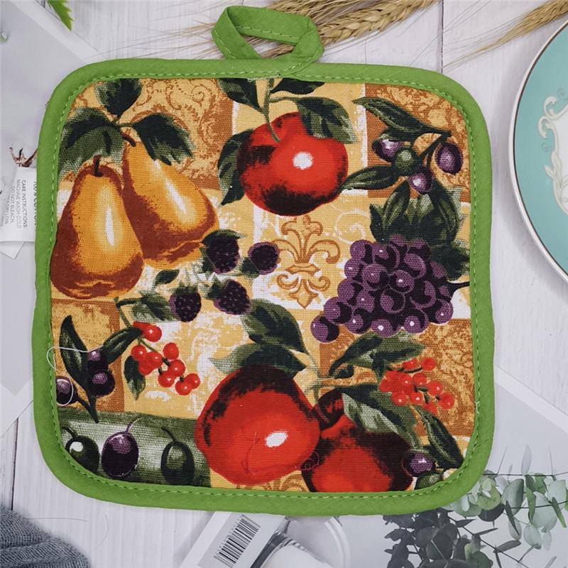 1Pc 20x20cm Square Retro Printed Cotton Anti-Scald Heat-Resistant Insulation Pad Coaster Bowl Mat Table Placemat 20x20cm