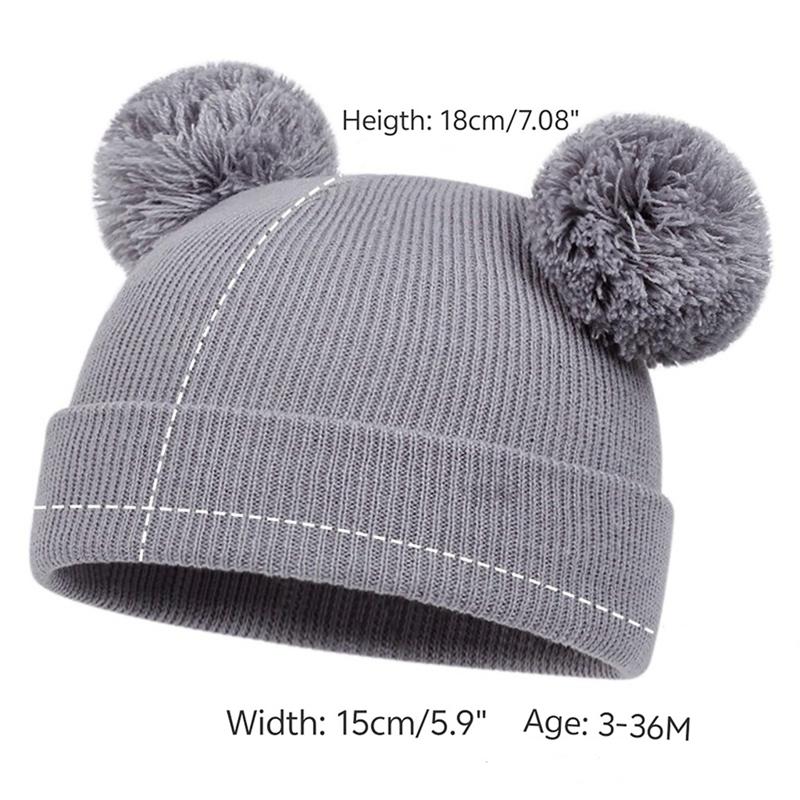Toddler Baby Winter Autumn Knitted Hat Solid Color Cute Cap