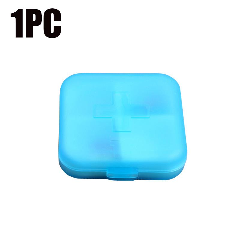 

4Grids Cross Print Pillbox Mini Travel Portable Pill Cases 7-day Carry-on Pill Holder Drug Tablet Medicine Storage Organizer Box