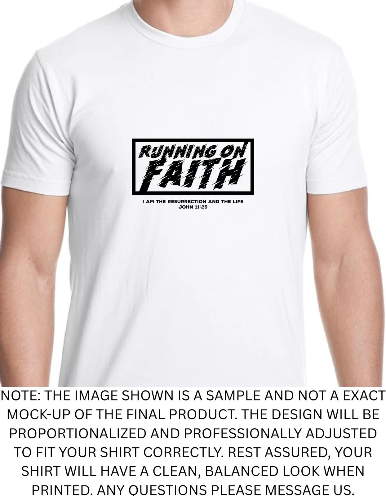 Men s and Women s T-shirts Running On Faith Religious God Jesus Graphic XL