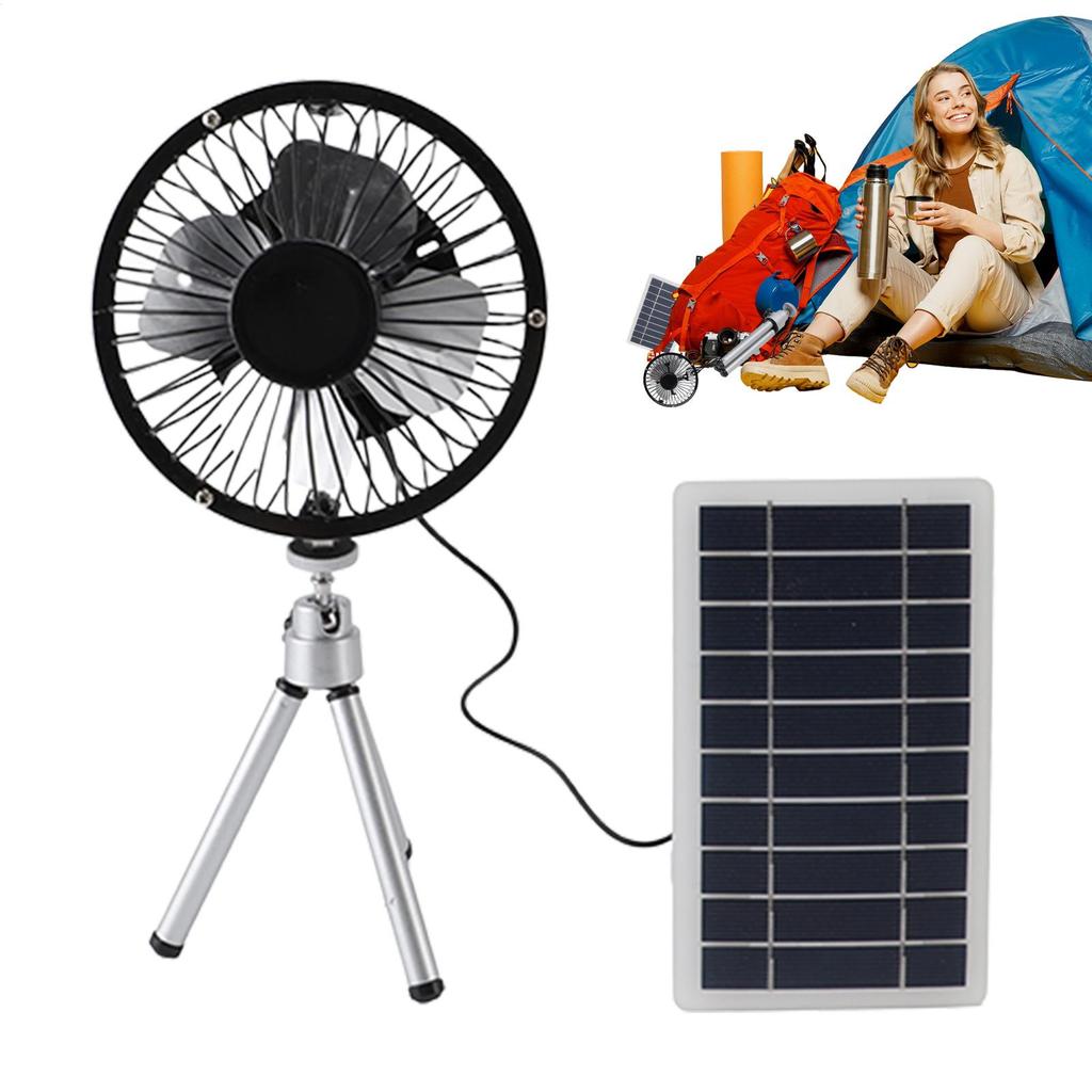 Ventilatore Solare per Campeggio Outdoor Kit Ventilatore con Pannello Solare da 10W Impermeabile Versatile con Supporto Pieghevole per Case Camper Serre Verde