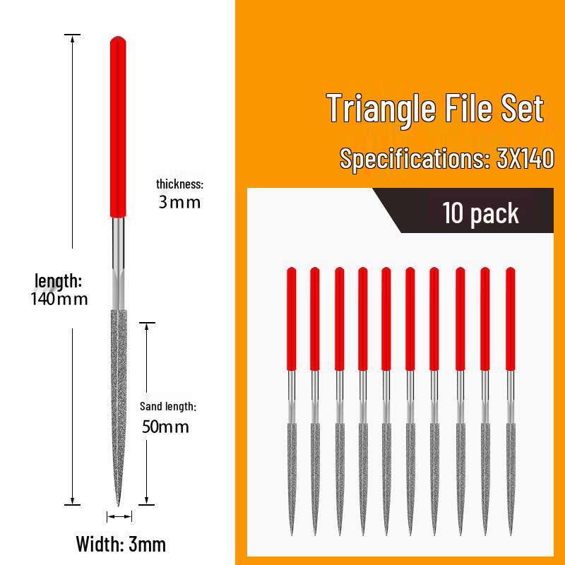 Diamond File Set: Fine Steel Metal Alloy Assorted Files