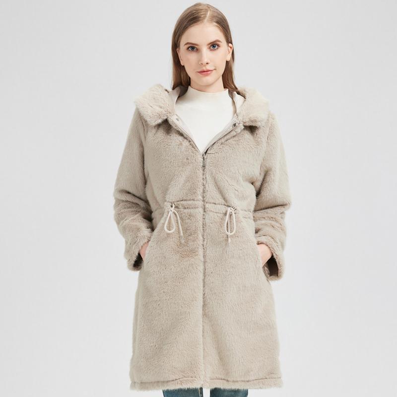 Fashion Winter Coat Female Long Parkas Hooded Can Be Worn On Both The Inside and Outside Loose Thick Warm Women's Faux Fur Jackets