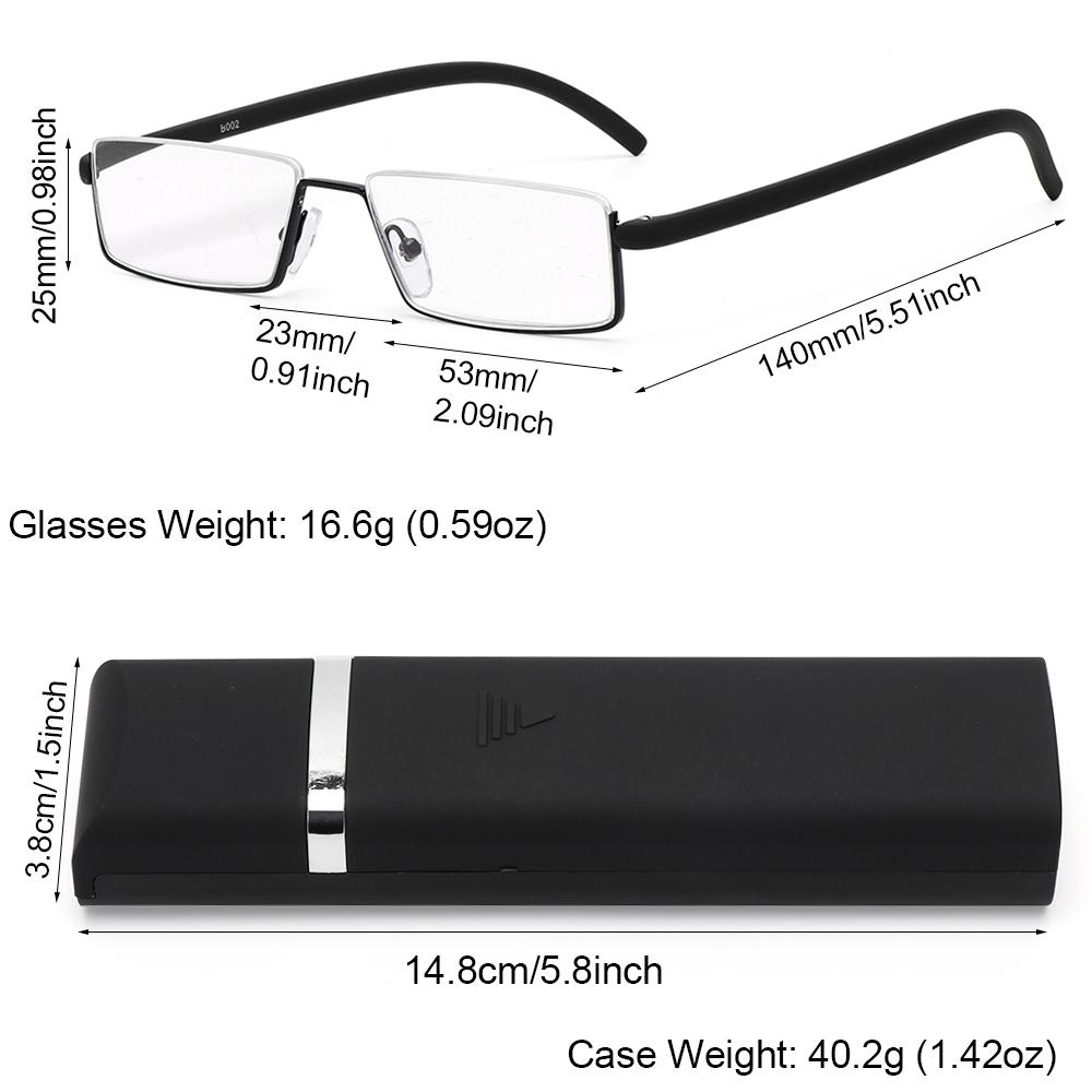 IENJOY TR90 Reading Glasses Anti-Blue Light Reading Glasses Men Half Frame Prescription Eyeglasses Male Eyewear With Case1.0-4.0