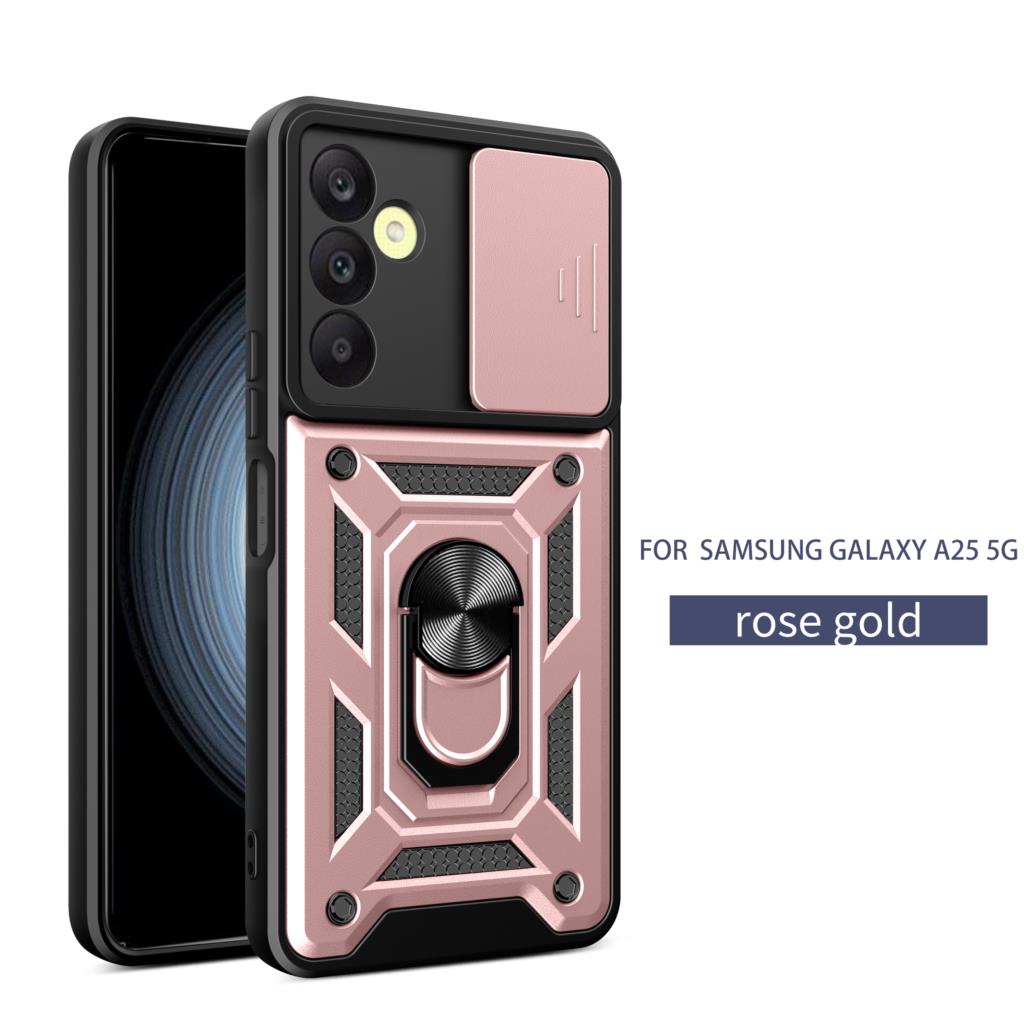 For Samsung Galaxy A25 A25 5G Case Push Window Lens Cover Ring Bracket Etui Coque for Samsung Galaxy A15/Galaxy A35/Galaxy A55