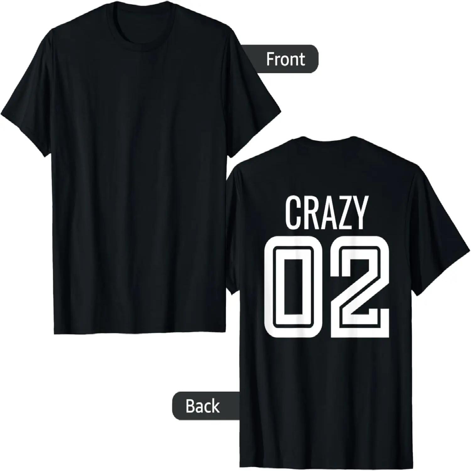 Crazy 3 Funny Three Group Matching Bff - Image On Back Of T-Shirt S чёрный
